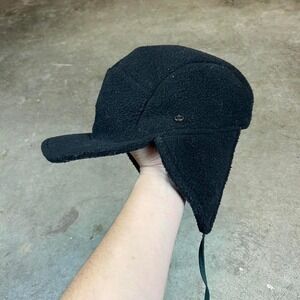 Vintage 90s Black Columbia fleece lined wool cap